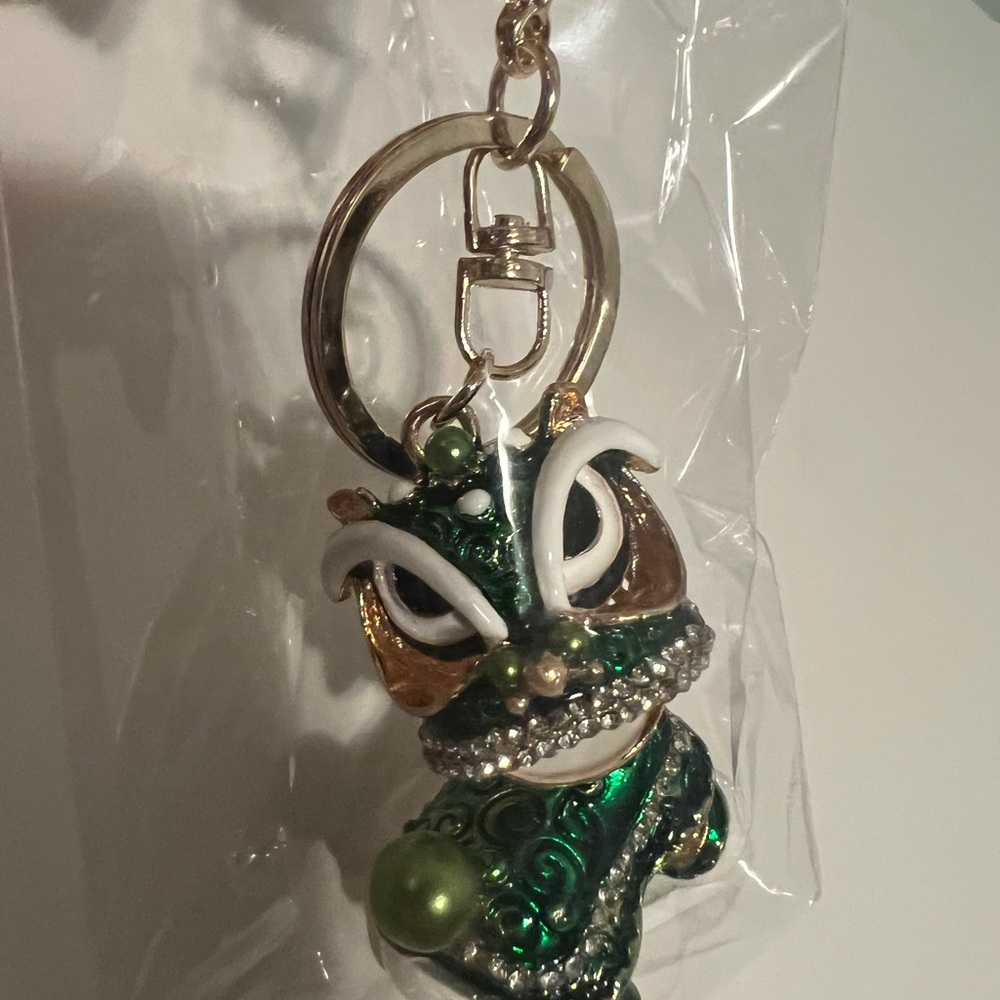 Green and Gold Dragon Keychain
